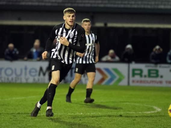 Connor Kennedy scored twice in Corby Town's 3-0 win over Coleshill Town at Steel Park