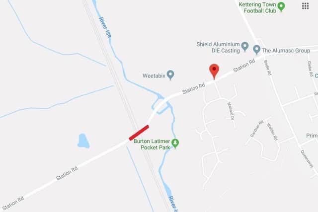 The bridge closure is indicated in red. Copyright Google. NNL-181228-120830005