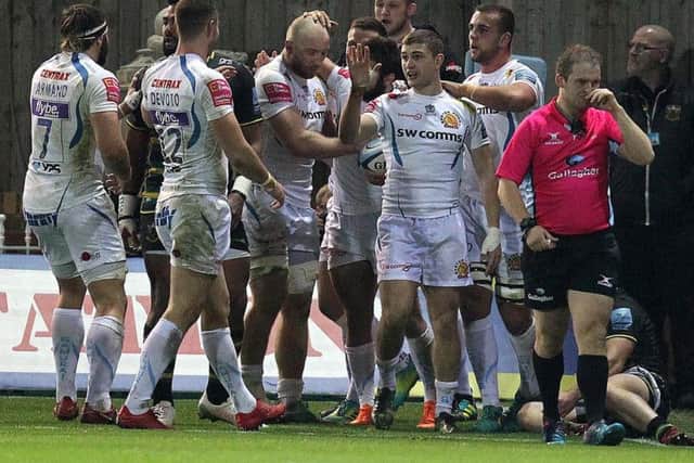 Exeter scored four times at Franklin's Gardens but were beaten by Saints (picture: Sharon Lucey)