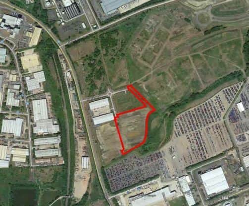 The site to be occupied by the Bakeaway factory. Phoenix Parkway runs from the top to the bottom of the picture. NNL-190301-164720005