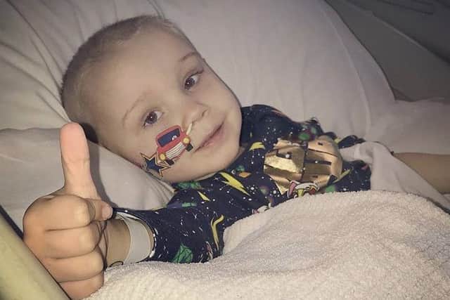 Lewis Roberts is battling stage 4 Wilms' tumour. NNL-190901-111629005