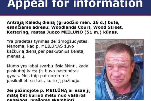 Detectives have appealed to the Lithuanian community.