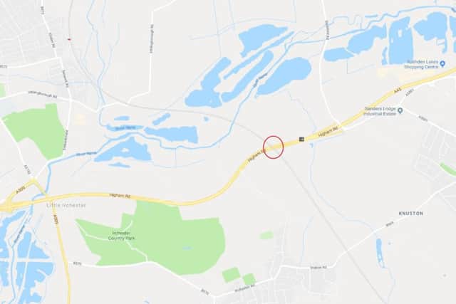 The westbound bridge in the section circled in red will close. All traffic will run in the eastbound carriageway.