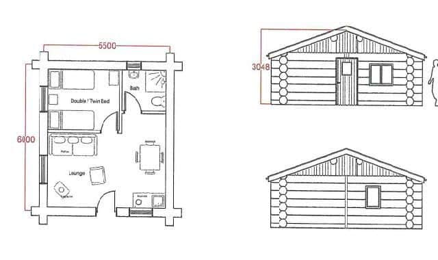 A plan of the log cabins at the rural site in Weldon NNL-190117-122610005