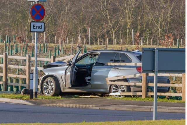 The car involved in the crash. Picture by John Woods. NNL-190121-114019005
