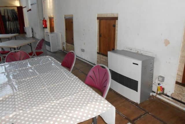 The new heaters inside Bede House in Higham Ferrers