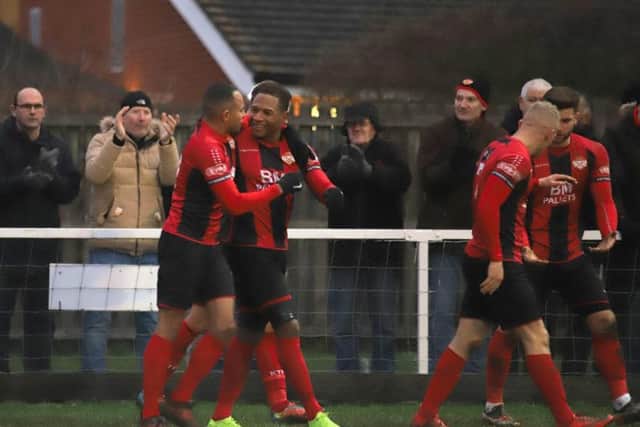 Aaron O'Connor grabbed the only goal as Kettering Town beat Royston Town last weekend. The Poppies are now gearing up for a top-of-the-table showdown at Stourbridge tomorrow. Picture by Peter Short