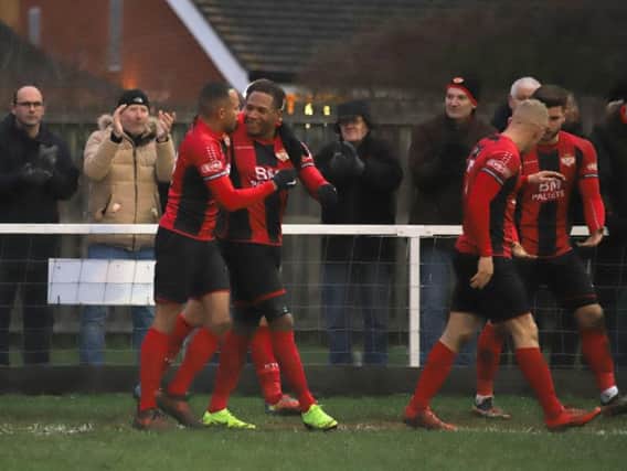 Aaron O'Connor grabbed the only goal as Kettering Town beat Royston Town last weekend. The Poppies are now gearing up for a top-of-the-table showdown at Stourbridge tomorrow. Picture by Peter Short