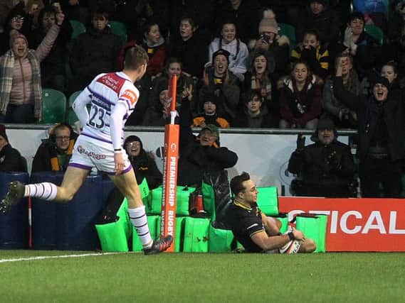 Tom Collins scored for Saints against Leicester (pictures: Sharon Lucey)