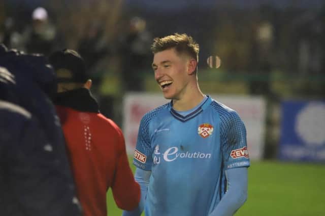 Tom Knowles was all smiles after his superb free-kick secured a dramatic success for the Poppies