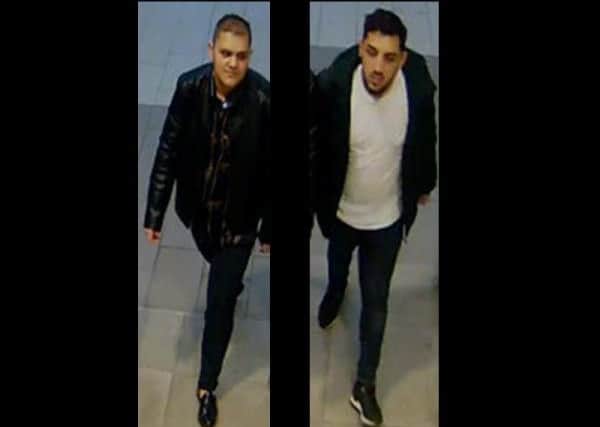 The two men pictured, or anyone with information about their identity, is asked to call police