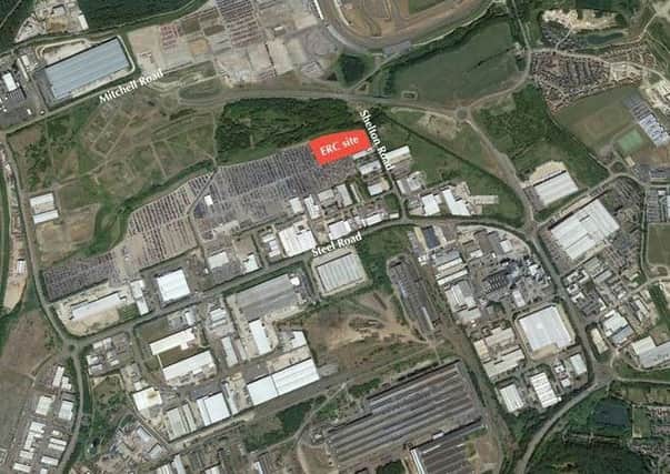 The site of the proposed plant in red. Priors Hall and Corby Business Academy are under 2km from the site.