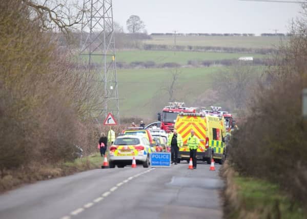 Emergency services at Hardwater Road. Picture by Chris Donohoe. NNL-190130-110526005