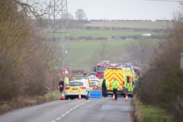 Emergency services at Hardwater Road. Picture by Chris Donohoe. NNL-190130-110526005