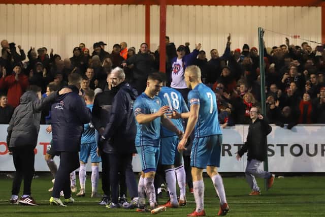 Marcus Law wants to see the support Kettering Town received during last weekend's top-of-the-table clash at Stourbridge repeated at Latimer Park. Picture by Peter Short