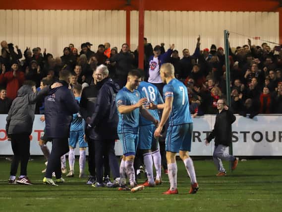 Marcus Law wants to see the support Kettering Town received during last weekend's top-of-the-table clash at Stourbridge repeated at Latimer Park. Picture by Peter Short