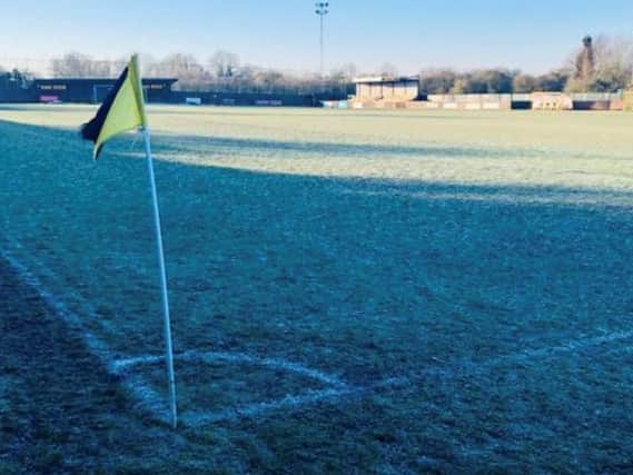 AFC Rushden & Diamonds' match at Rushall Olympic has been called off due to a frozen pitch at Dales Lane. Picture courtesy of Rushall Olympic Football Club (@ROFCOfficial)