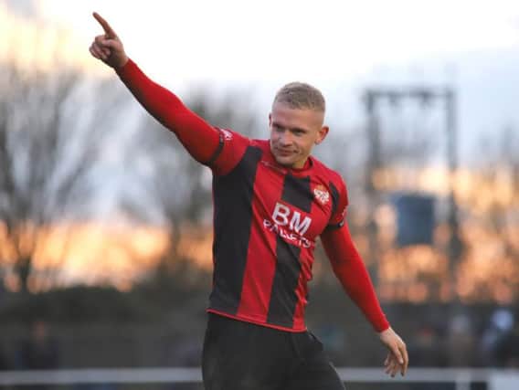 Lindon Meikle was the last-gasp hero for Kettering Town as his stoppage-time goal sealed a 3-2 success over Needham Market. Pictures by Peter Short