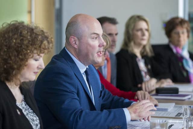 Council leader Matt Golby announcing a decision to raise council tax by five percent today.