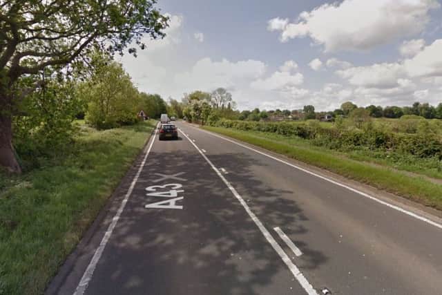 The scene of the incident just outside of Easton-on-the-Hill