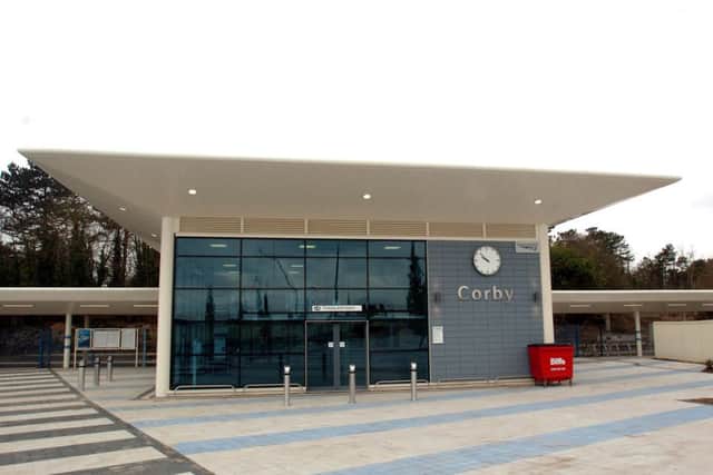 Corby railway station on its first day in operation nearly ten years ago