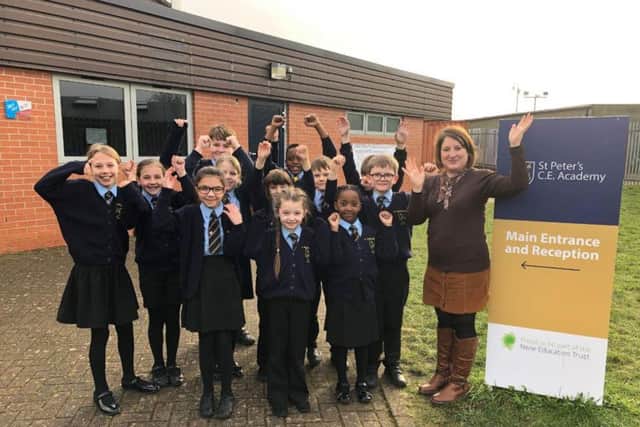 Pupils and teachers at St Peter's CE Academy are celebrating their good rating