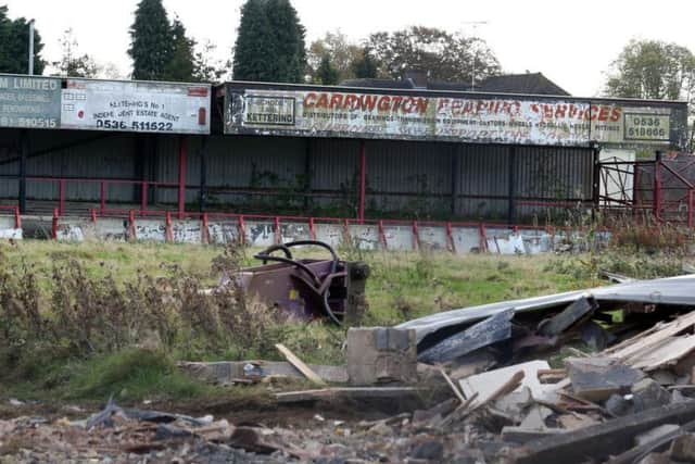 The stadium during demolition works.