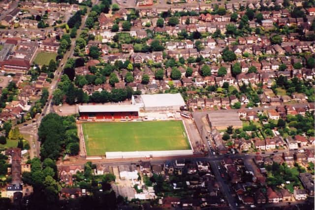The stadium from the air prior to demolition.