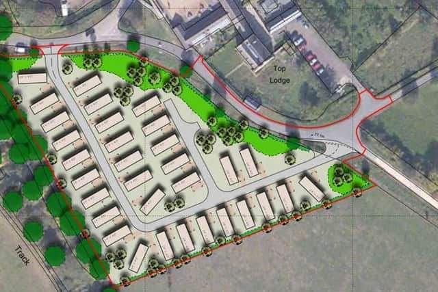 The plan for 32 caravans next to Top Lodge NNL-190214-165410005