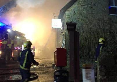 The fire brigade battled the fire at the Pickled Village for most of the night NNL-190215-153810005