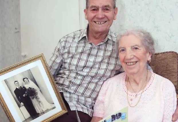 Ted is pictured with his wife Audrey in 2011 when the couple celebrated their diamond wedding anniversary