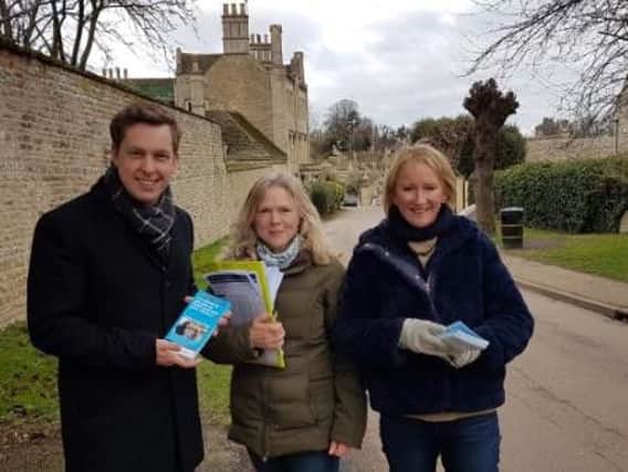Annabel de Cappel Brooke (pictured right) has been supported by Corby MP Tom Pursglove(left) on the campaign trail.