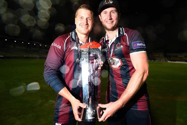 Josh Cobb (left) has signed a new deal at Northants