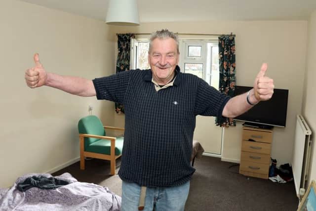 Rough sleeper Richard Jackson, 74, has been helped to move into a flat by staff at William H Brown