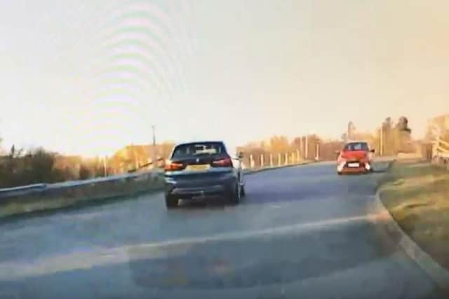 The Toyota was travelling anti-clockwise into traffic on the roundabout.