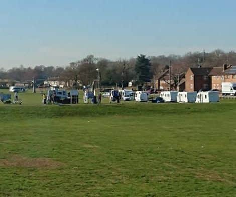 Travellers at Gainsborough Road playing fields NNL-190103-101902005