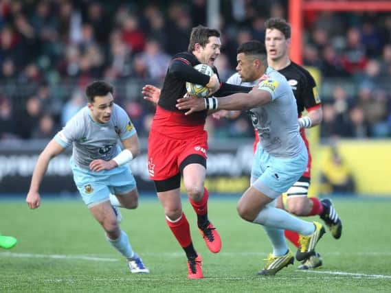 Tom Collins and Luther Burrell were in action the last time Saints won at Allianz Park, almost three years ago