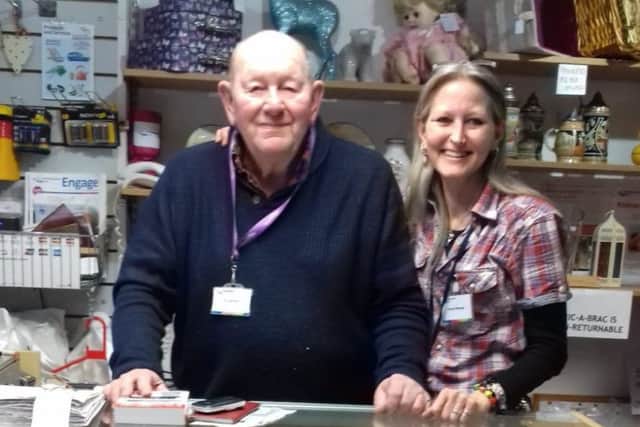 Age UK's Candi Glandfield with volunteer Paul 'Bud' Bridgstock NNL-190103-161510005