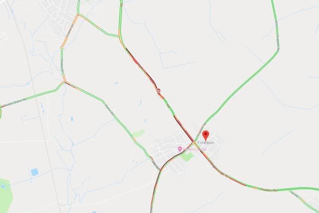 Traffic is gridlocked around the accident on the A6