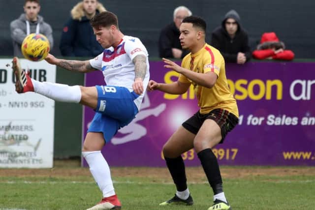 Action from AFC Rushden & Diamonds' 1-1 draw with Alvechurch at Hayden Road. Pictures by Alison Bagley