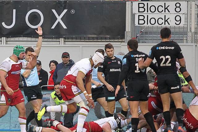 Reece Marshall scored for Saints at Saracens last Saturday (picture: Sharon Lucey)
