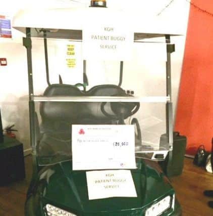 The buggy (on loan) which was on display at the Dragons' Den event