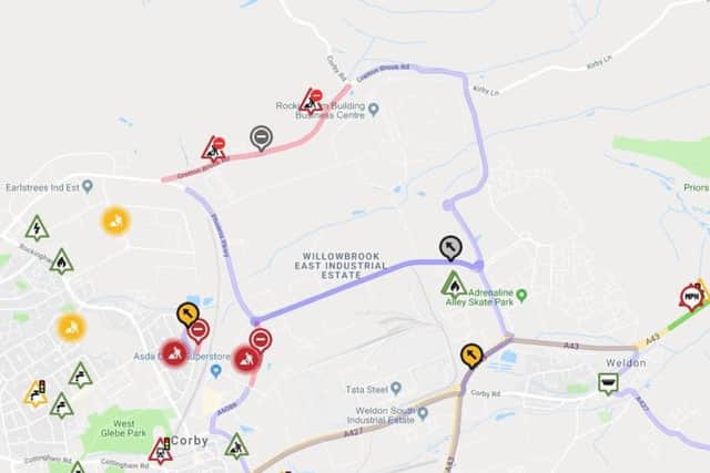 The road will  be closed from Phoenix Parkway to Corby Road. Phoenix Parkway is also closed (see red routes on map) so motorists will have to take the four-mile purple diversion around the closures. NNL-190803-113703005