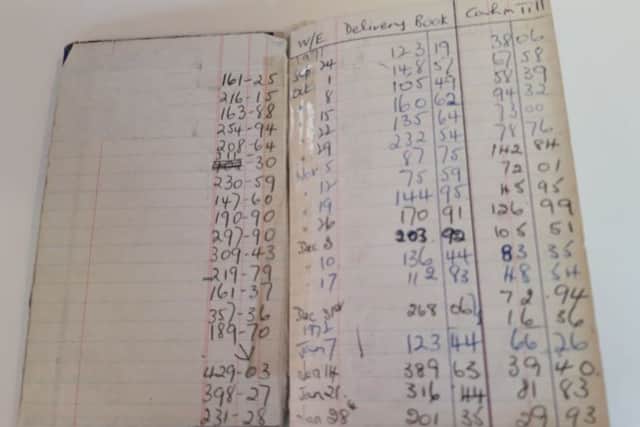 The first Colemans stationery cash book - they took £38 behind the till in one early week. NNL-191203-133326005