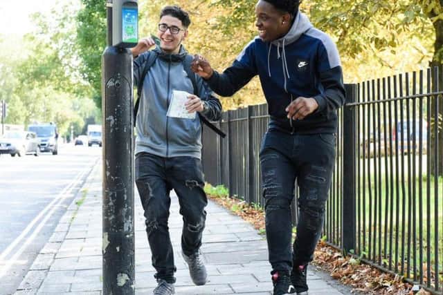 Players tap as many of the 50 plus Beat Boxes with cards and fobs to track their journey and earn points  the morepeople swipe during a journey, the more points they earn (Picture courtesy of East Northants Council via Twitter)