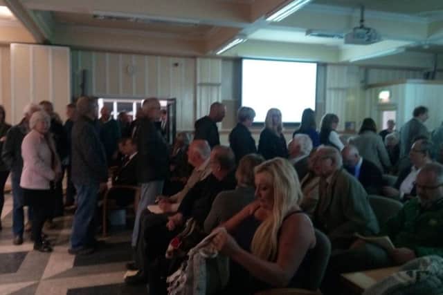 The packed council chamber at a meeting last year.