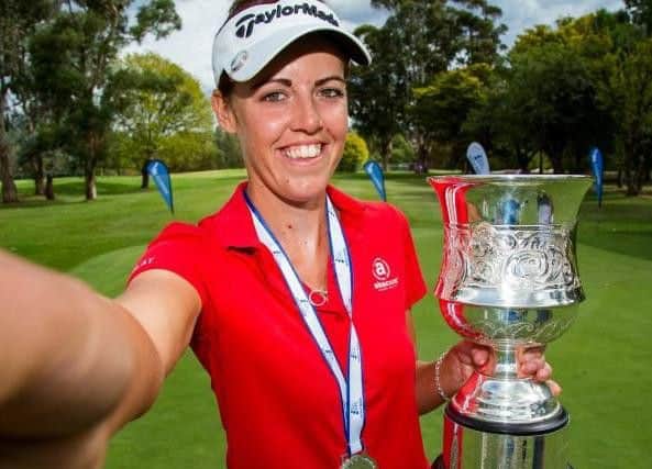 Meghan MacLaren was all smiles after she won the Womens New South Wales Open for the second year in a row. Picture courtesy of Tristan Jones/LET