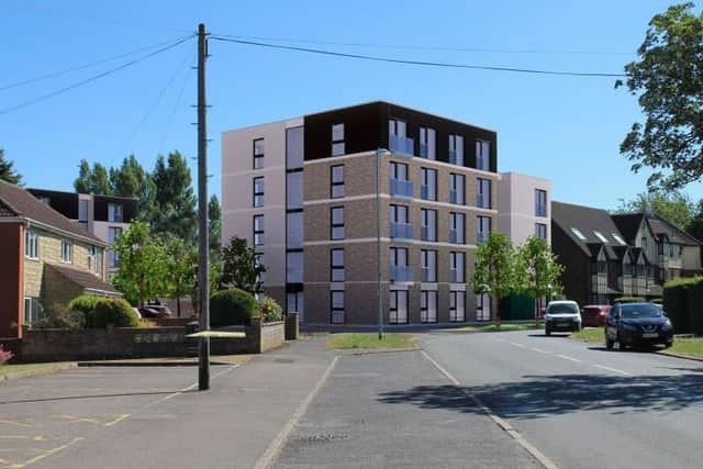How the flats would look from Stephenson way, driving towards Rockingham Road. NNL-190315-150017005