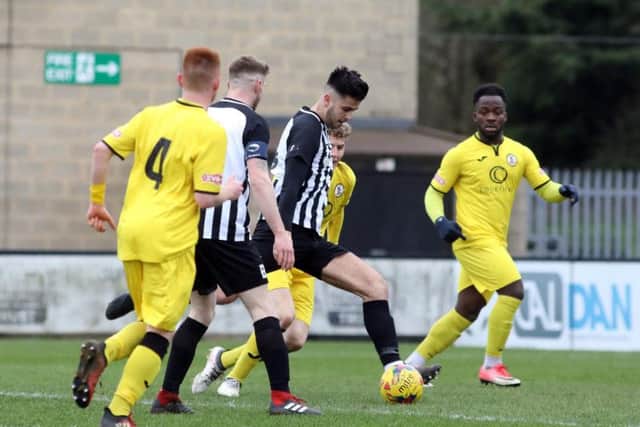 Joel Carta fires home the Steelmen's opening goal