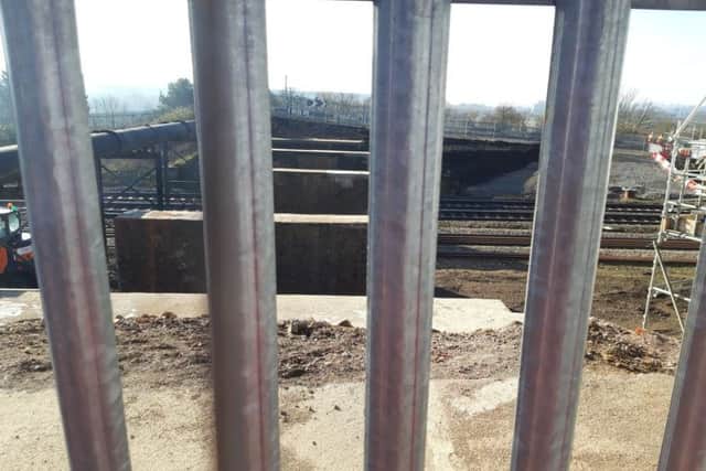 The demolished bridge.